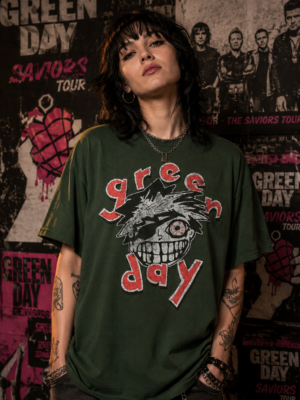Green Day Saviors Face Tour T-Shirt Forest