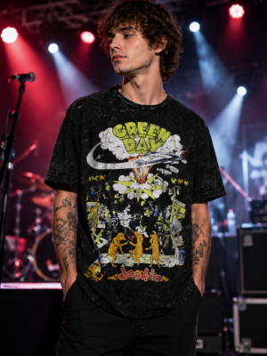 Green Day Chunky Dookie Cloud T-Shirt Black Splatter