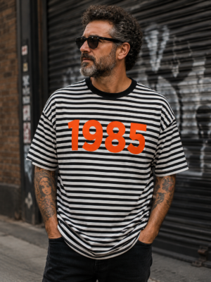 A-Ha 1985 T-Shirt - Stripe Black
