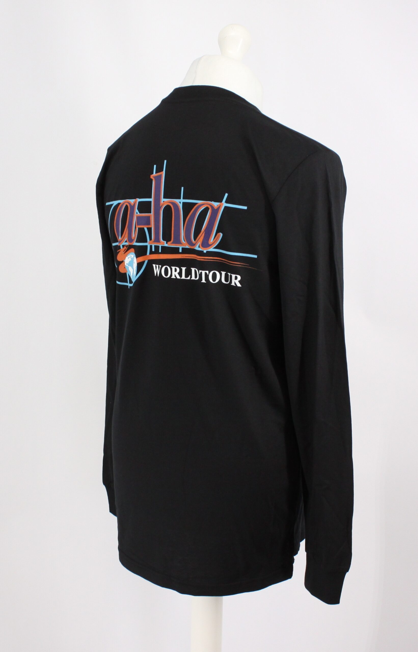 A-Ha Retro World Tour L/Slv T Black - Image 3