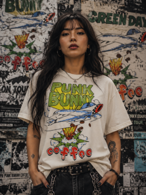 Green Day Punk Bunny T-Shirt Vintage White