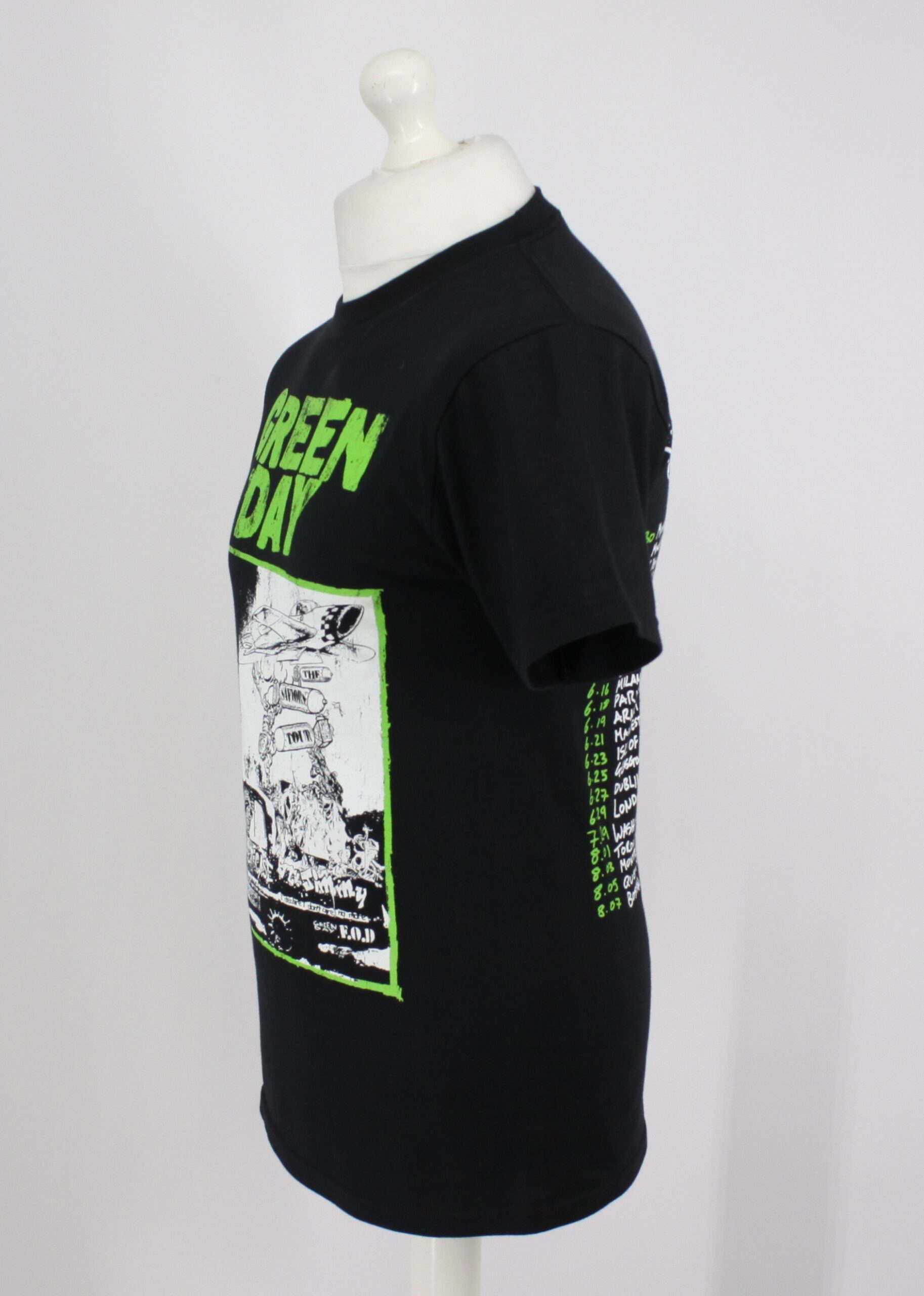 Green Day Sketch Saviors Tour T-Shirt Black - Image 6